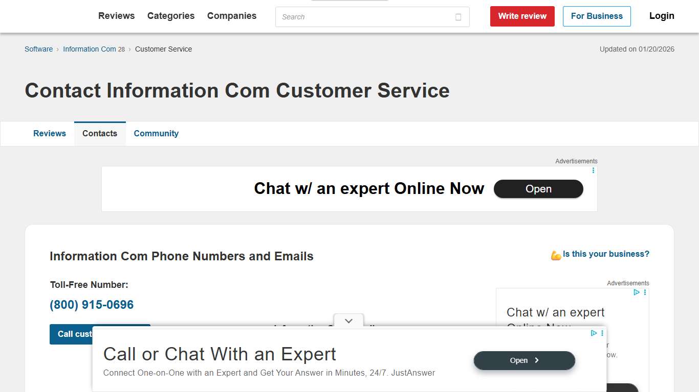 Information Сom Customer Service Phone Number (800) 915-0696, Email, Help Center