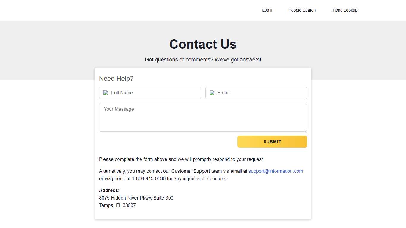 Contact Us | Information.com